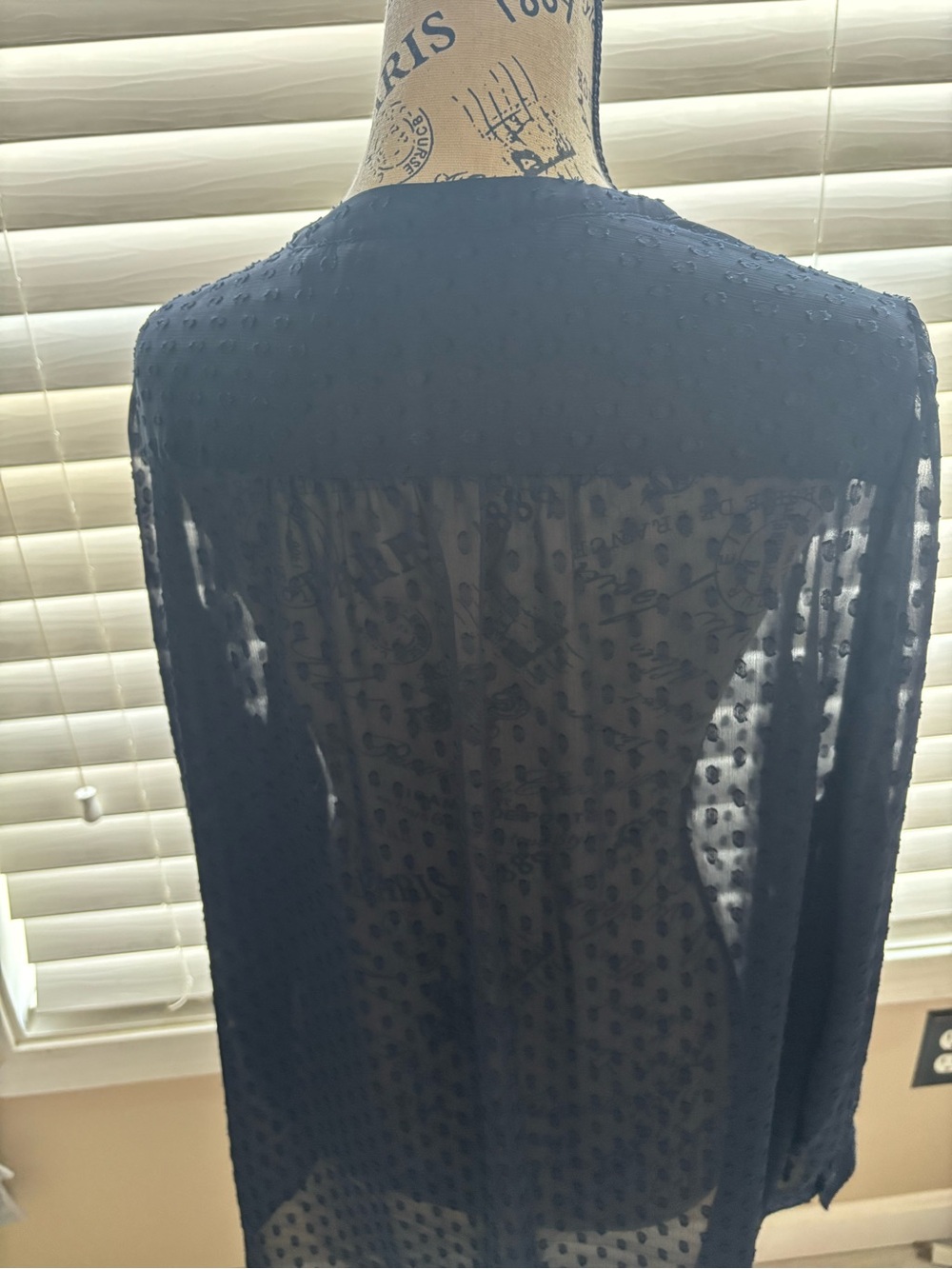 Banana Republic Navy Textured Dot Shift Dress - Picture 4 of 4
